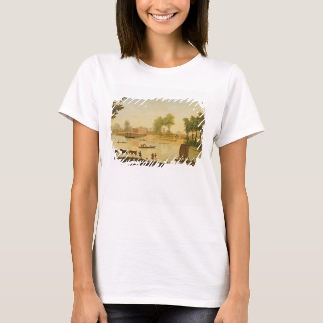 T-shirt Vue du Shepperton sur la Tamise, après (Devant)