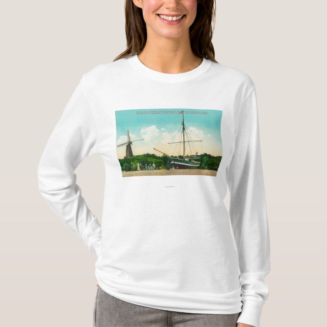 T-shirt Vue du sloop arctique d'Amundsen (Devant)