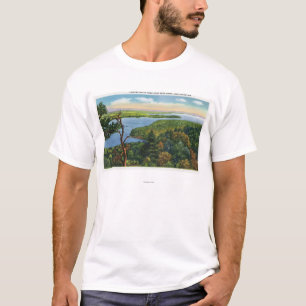 T-shirt Vue du sud de lac de lumière de roche de fente