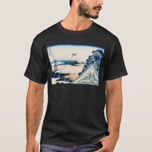 T-shirt Vue du temple Honganji sur le mont Fuji Gravure su
