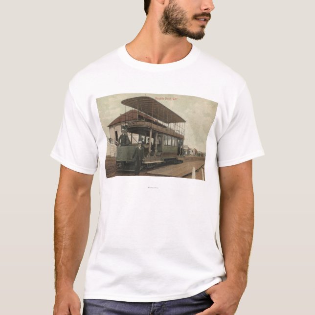 T-shirt Vue d'un funiculaire de double Decker (Devant)