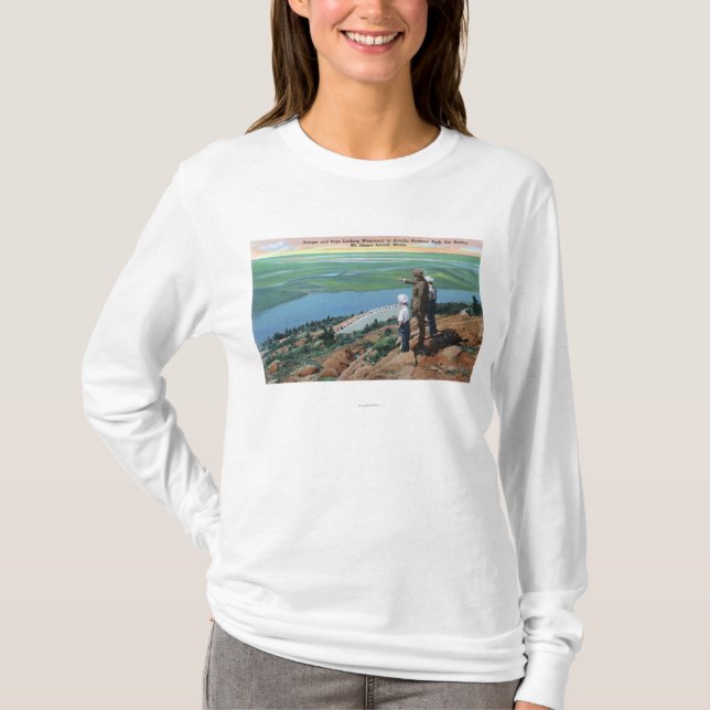 T-shirt Vue d'un garde forestier et des garçons semblant (Devant)