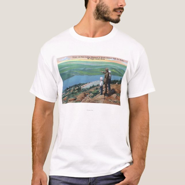 T-shirt Vue d'un garde forestier et des garçons semblant (Devant)