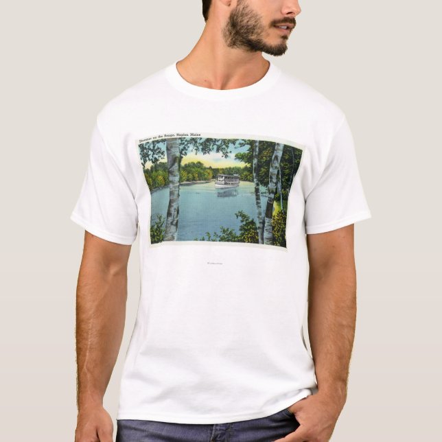 T-shirt Vue d'un vapeur sur la rivière de Songo (Devant)