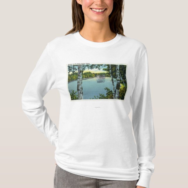 T-shirt Vue d'un vapeur sur la rivière de Songo (Devant)