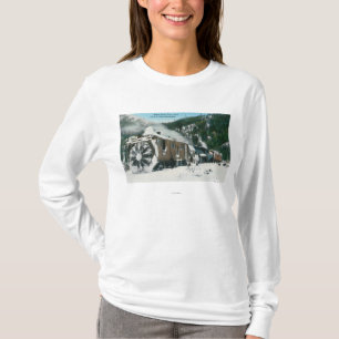 T-shirt Vue d'une chasse-neige rotatoire dans les