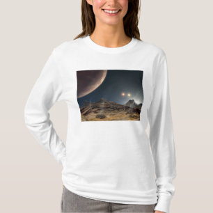T-shirt Vue d'une lune hypothétique en orbite