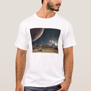 T-shirt Vue d'une lune hypothétique en orbite