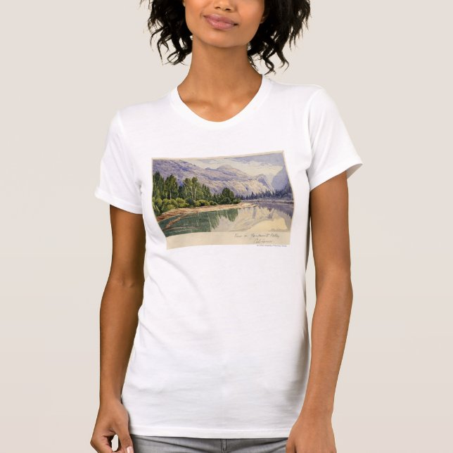 T-shirt Vue en vallée la Californie de Yo-Semite (Devant)