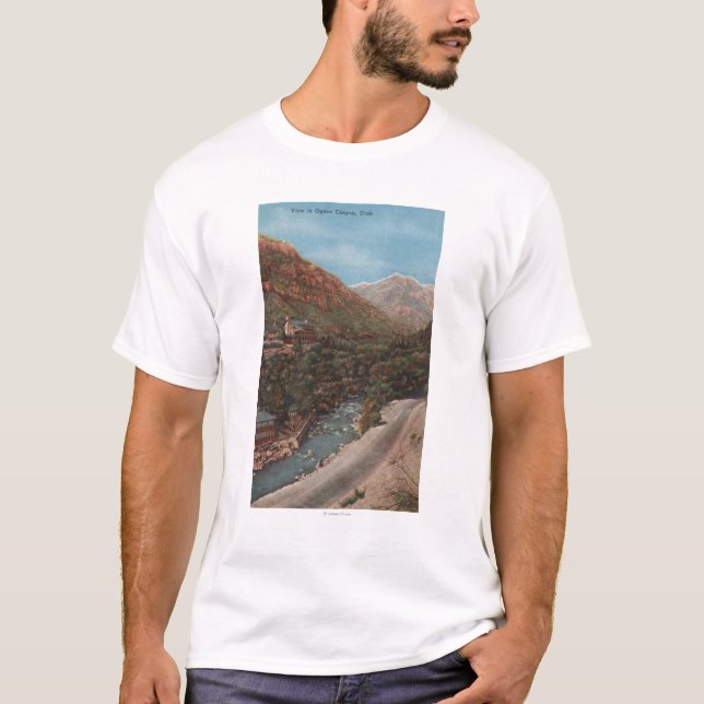 T-shirt Vue et rivière de canyon d'Ogden, de l'Utah - (Devant)