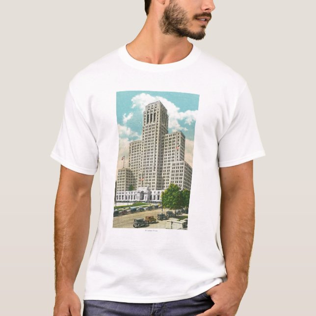 T-shirt Vue extérieure de bâtiment de bureau d'état de NY (Devant)
