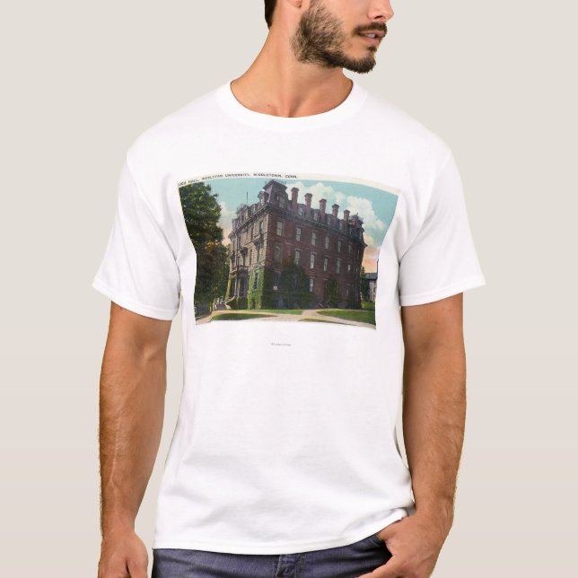 T-shirt Vue extérieure de Judd Hall, université wesleyenne (Devant)