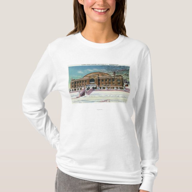 T-shirt Vue extérieure de l'arène olympique en hiver (Devant)