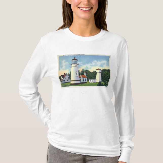 T-shirt Vue extérieure de l'Umpqua LighthouseCoast (Devant)