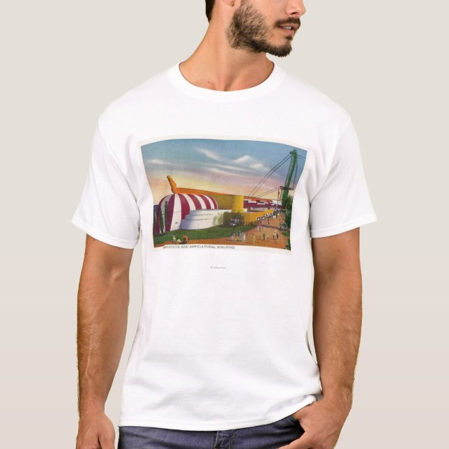 T-shirt Vue extérieure de nourriture et de bâtiment (Devant)