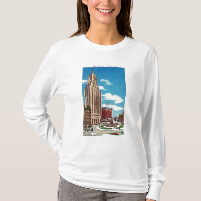 T-shirt Vue extérieure du bâtiment de couche-point (Devant)