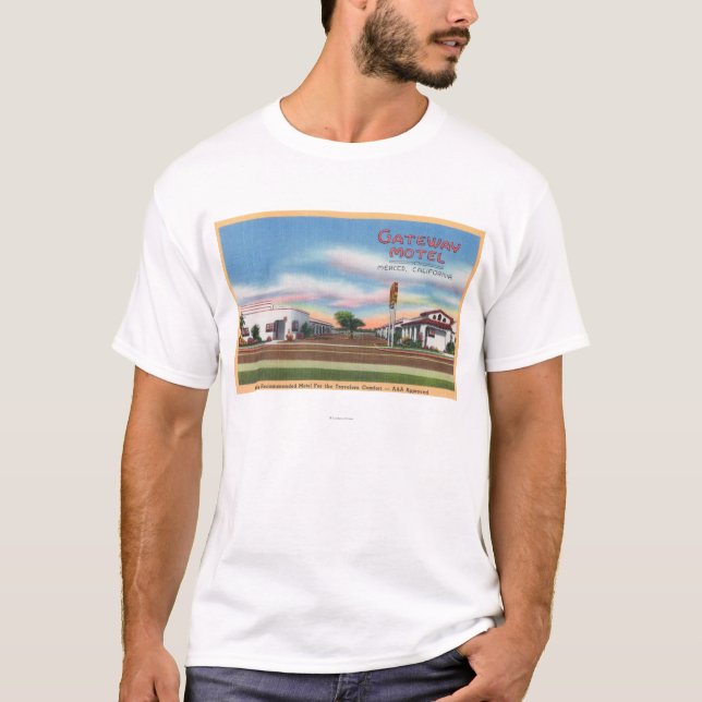 T-shirt Vue extérieure du passage MotelMerced, CA (Devant)