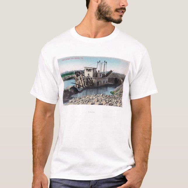 T-shirt Vue extérieure d'un or DredgerOroville, CA (Devant)