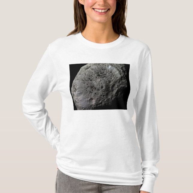 T-shirt Vue fausse couleur de la lune de Saturne Hyperion (Devant)