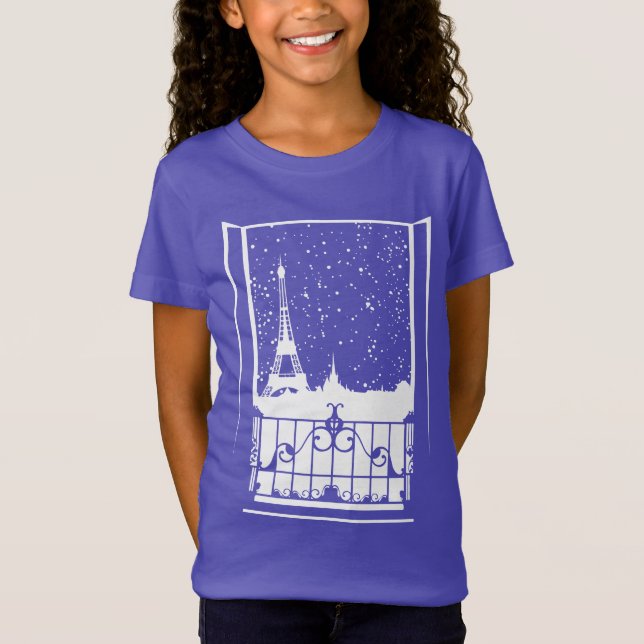 T-Shirt Vue hivernale parisienne (Devant)
