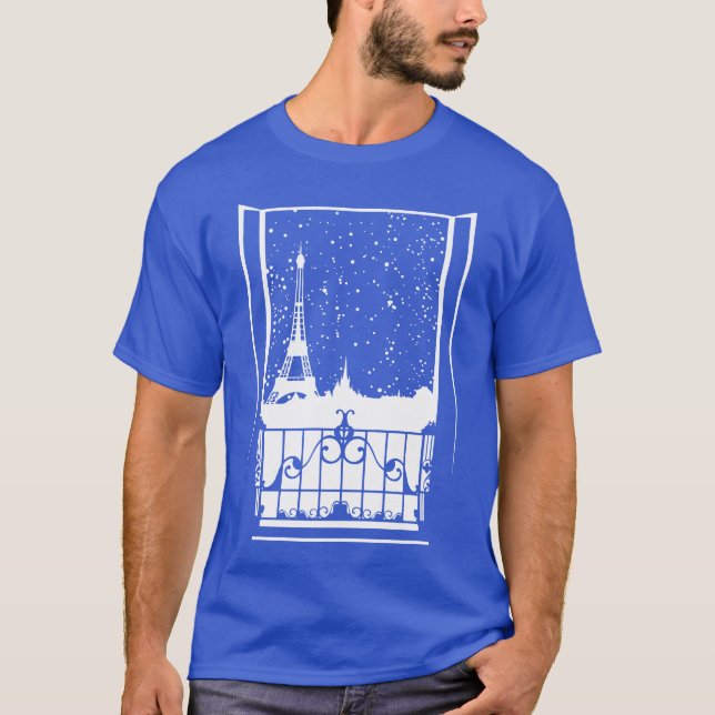 T-shirt Vue hivernale parisienne (Devant)