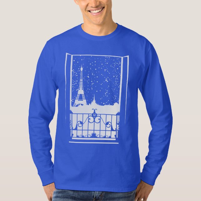 T-shirt Vue hivernale parisienne (Devant)