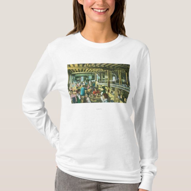 T-shirt Vue intérieure de la fabrique de conserves du (Devant)