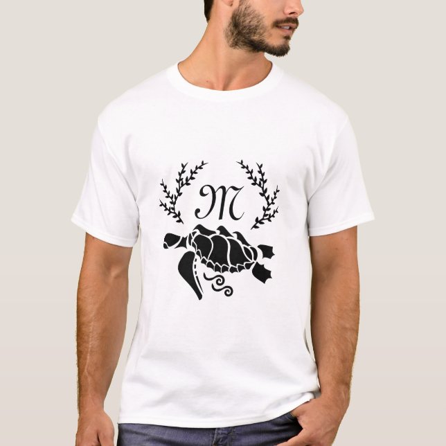 T-shirt Vue latérale de la tortue noire (Devant)