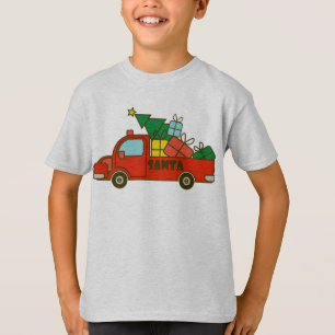 T-shirt Vue latérale du camion père Noël Joyeux Noël