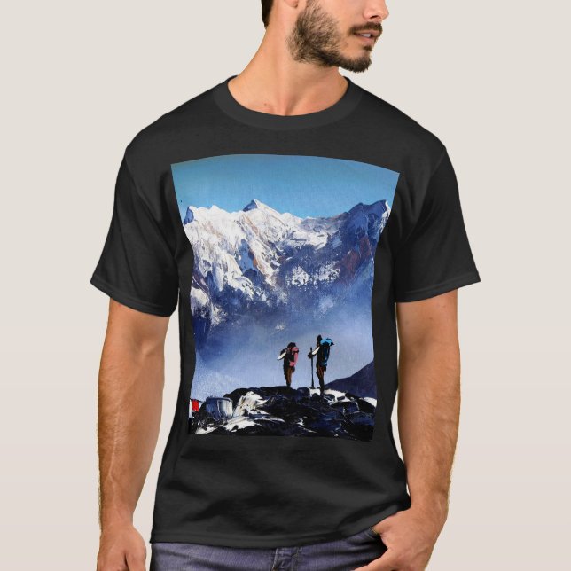 T-shirt Vue Panoramique De Ama Dablam Pic Everest Mountain (Devant)