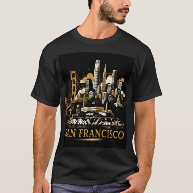 T-shirt Vue panoramique de San Francisco (Devant)
