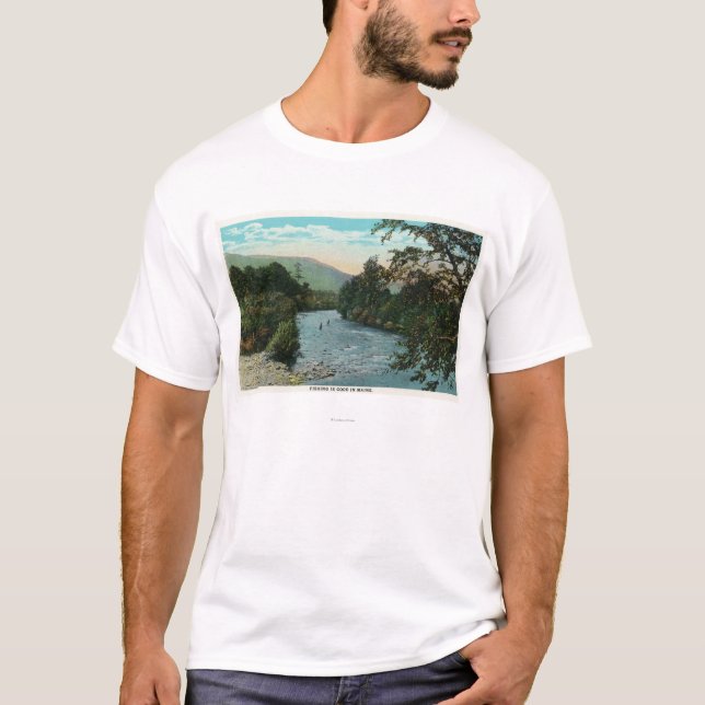 T-shirt Vue pittoresque de la bonne pêche (Devant)