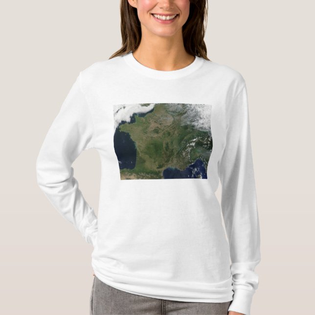T-shirt Vue satellite de la France (Devant)