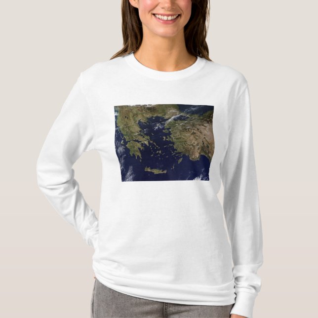 T-shirt Vue satellite de la Grèce et de la Turquie (Devant)