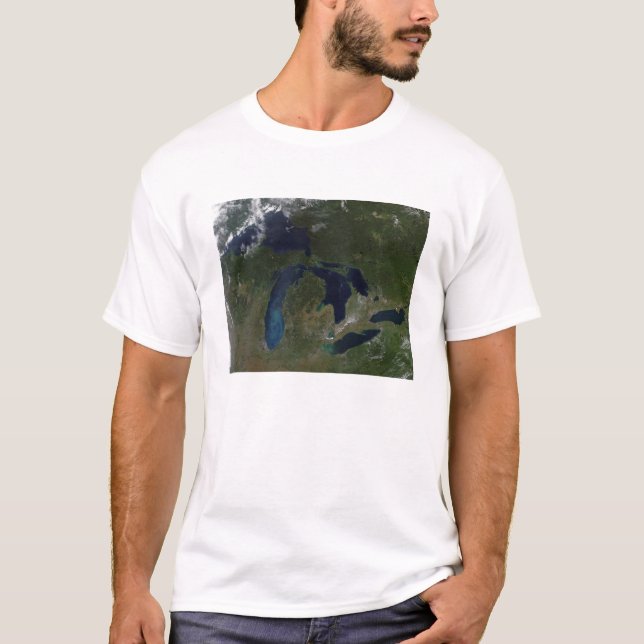 T-shirt Vue satellite des Grands Lacs (Devant)