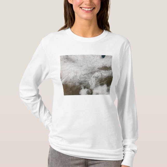 T-shirt Vue satellite d'une tempête hivernale sévère (Devant)