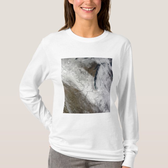 T-shirt Vue satellite sur la neige et le froid (Devant)
