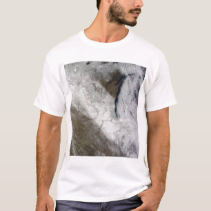 T-shirt Vue satellite sur la neige et le froid