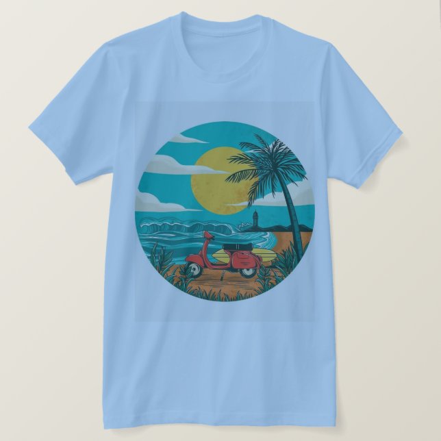 T-SHIRT VUE SUR LA PLAGE (Design devant)