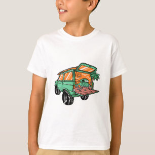 T-shirt Vue sur la plage dans la voiture Illustration été