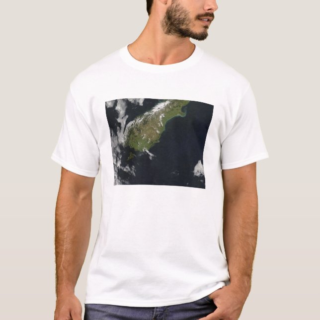 T-shirt Vue sur la plus grande partie de l'île sud de Nouv (Devant)