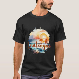 T-shirt Vue sur le coucher du soleil côtier de l'île Assat