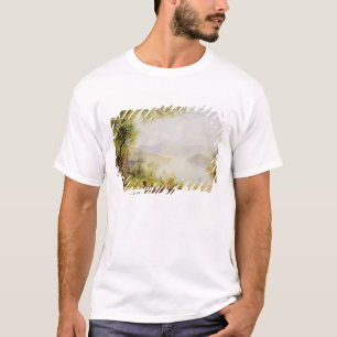 T-shirt Vue sur le fleuve Hudson, c.1840-45 (huile sur le