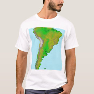 T-shirt Vue topographique de l'Amérique du Sud