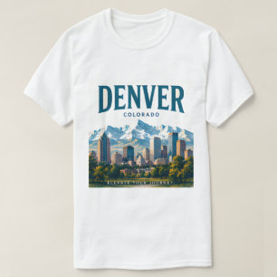 T-shirt Vues alpines de la ville de Denver
