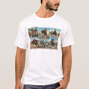 T-shirt Vues d'OregonScenic des types de Bronco de rodéo