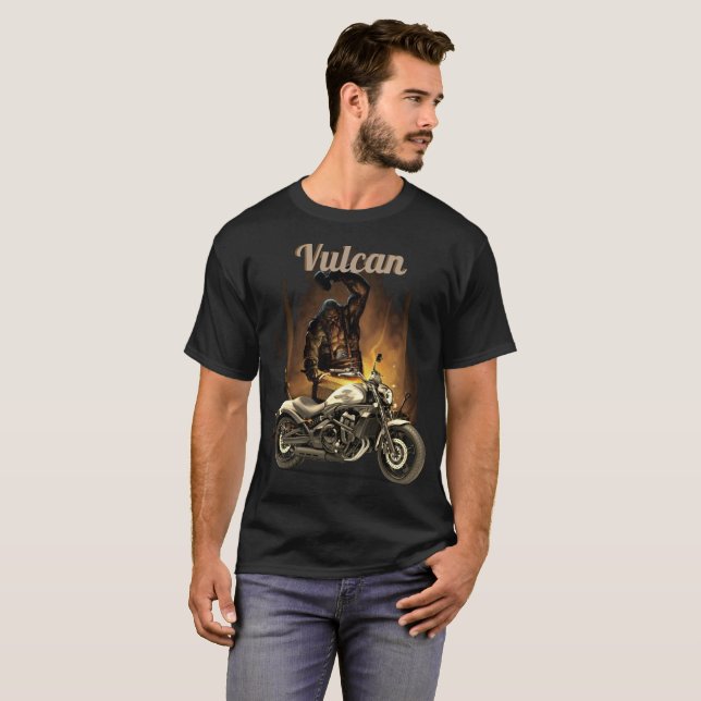T-shirt Vulcan la conception de moto de faussaire (Devant entier)