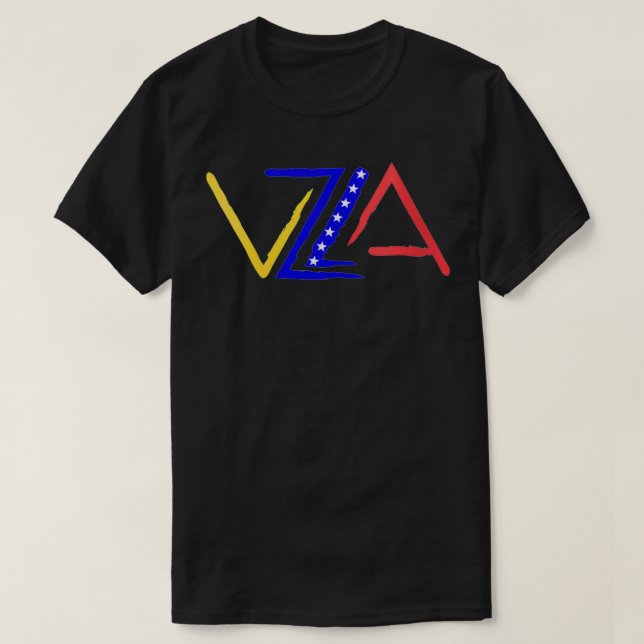 T-shirt VZLA Logo 7 étoiles Venezuela VNeck (Design devant)