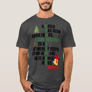 T-shirt w460 Joyeux Noël sapin de Noël chrétien Bible Esaï