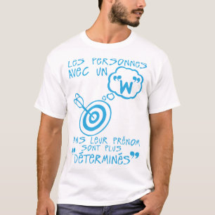 T-shirt w determine prenom citation lettre personne